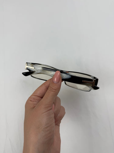 Black 2000s logo office glasses (no prescription)