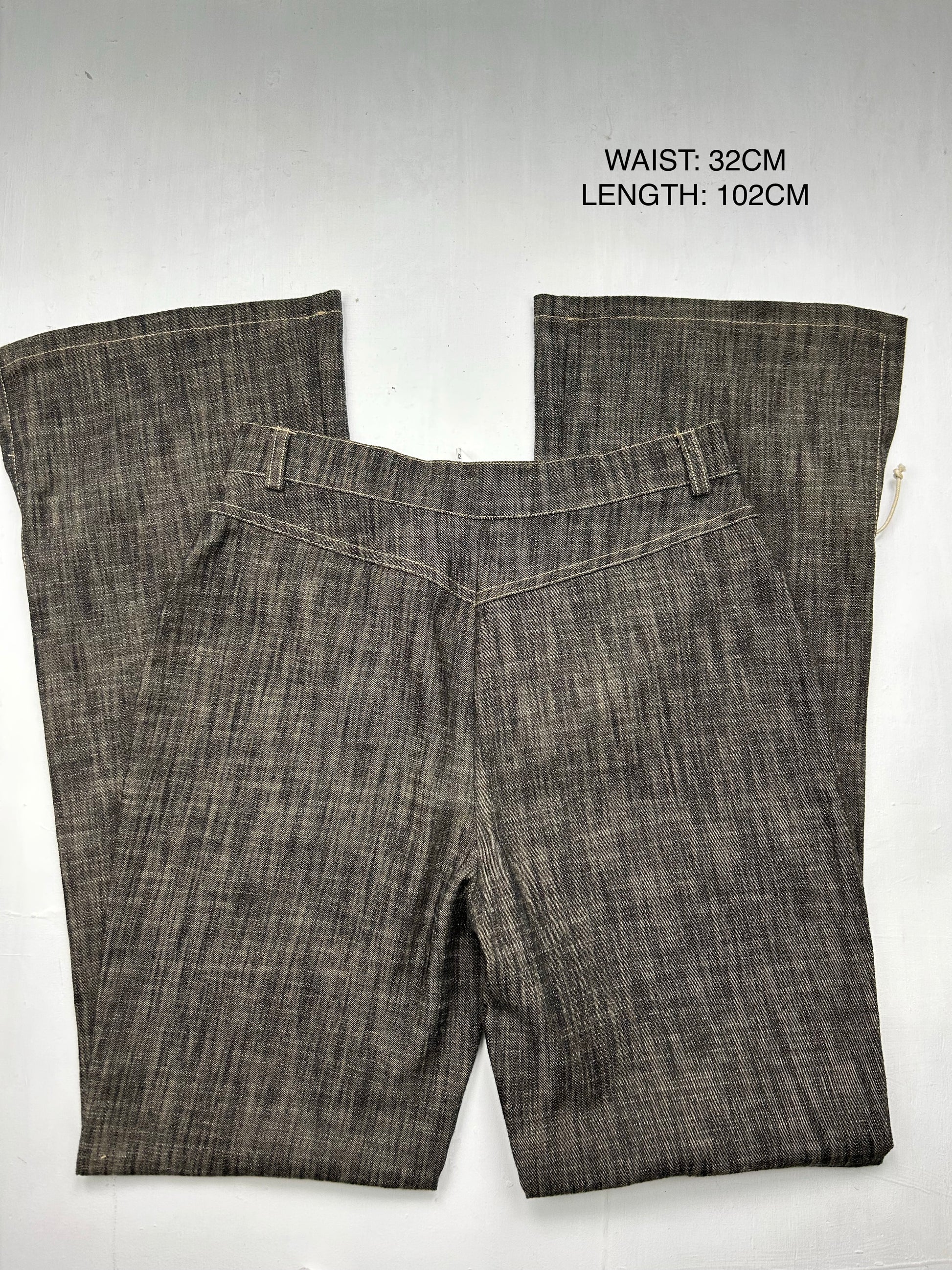 Brown denim blazer office siren jacket + pants set (S/M)