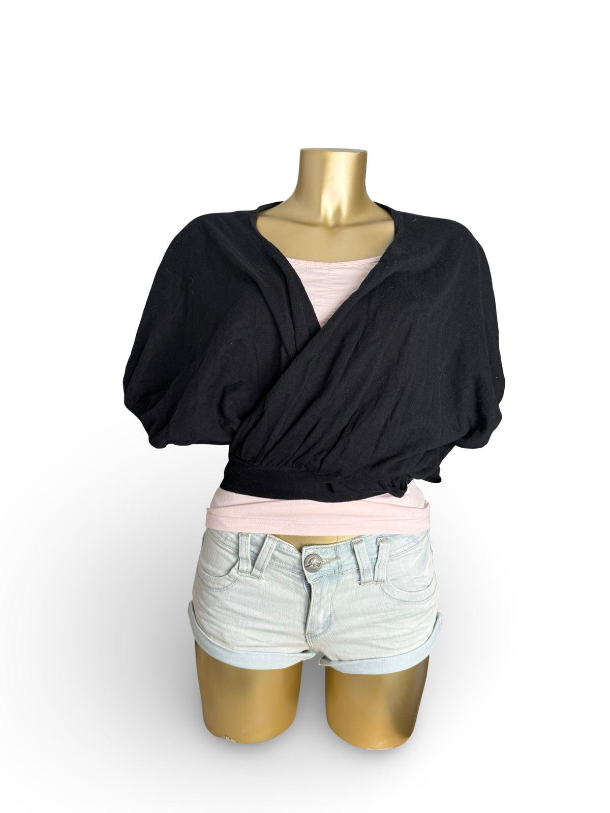 Black 100% cotton bolero jumper (M)