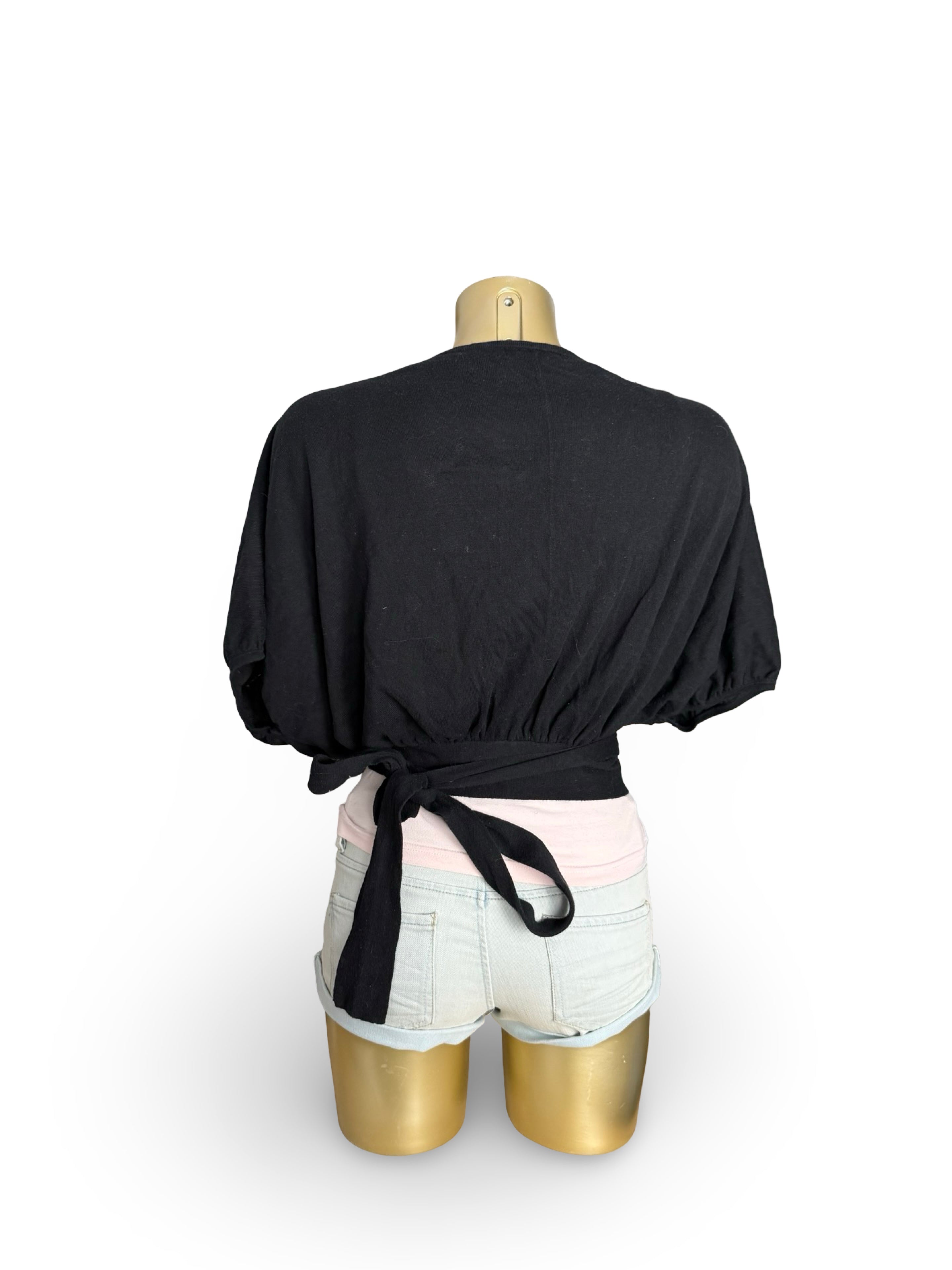 Black 100% cotton bolero jumper (M)