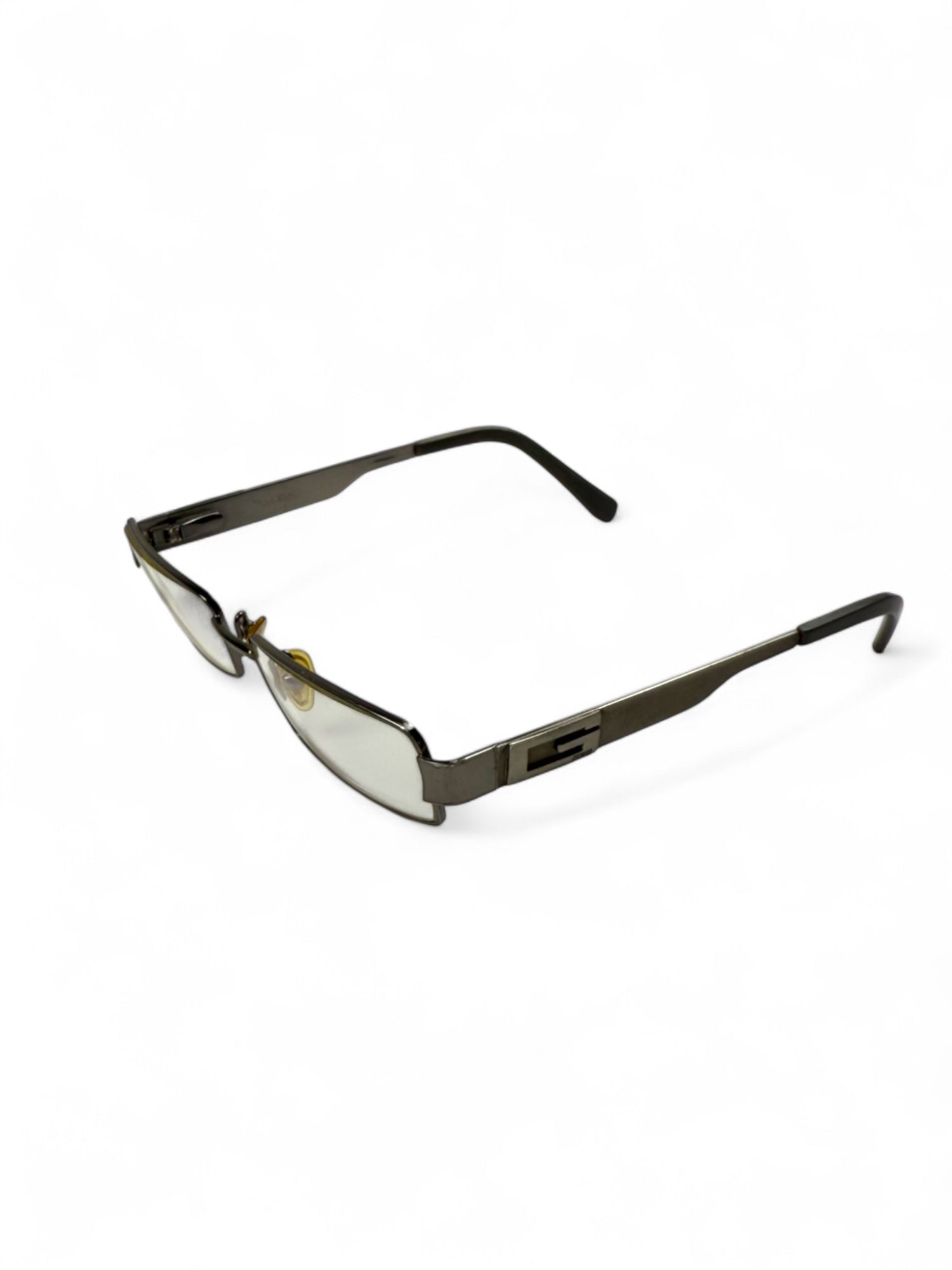 Silver 2000s G logo office glasses (no prescription)