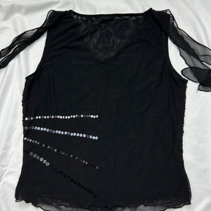 Black mesh sequins summer  top (M)