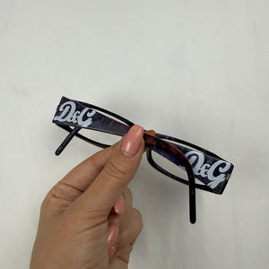 Purple 2000s logo office glasses