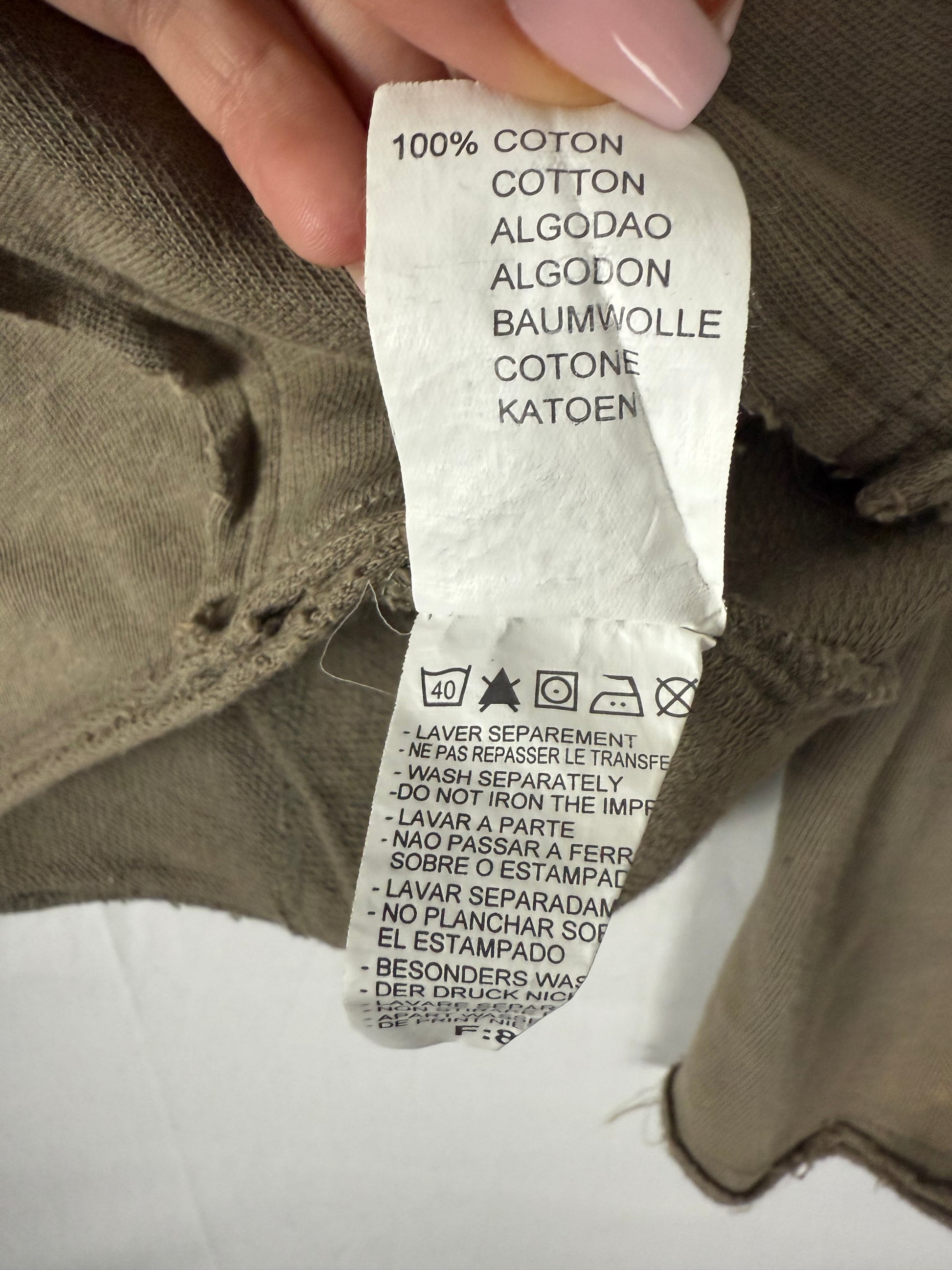 Khaki zip up 100% cotton sweatshirt jacket (L)