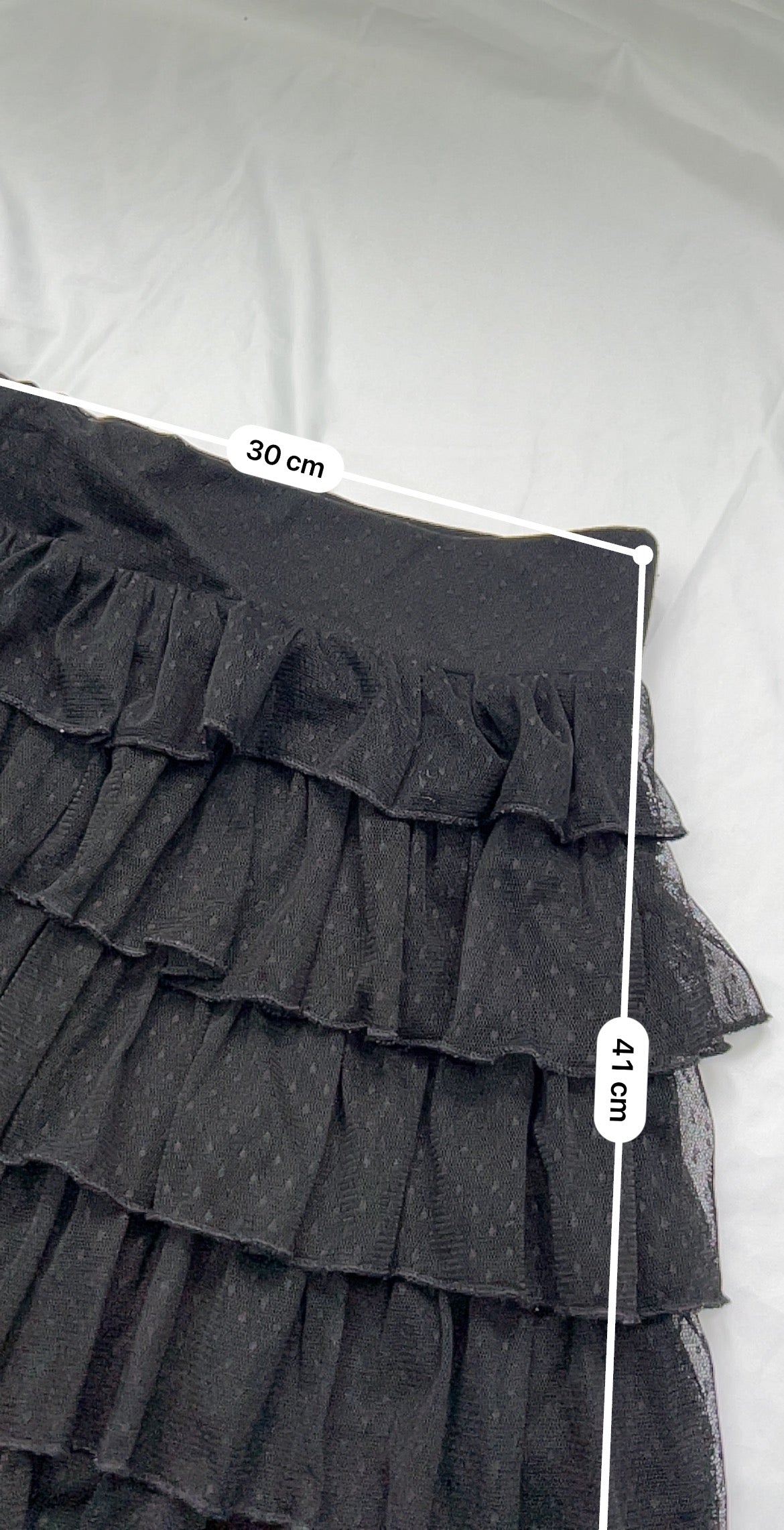 Black mesh pleated low rise mini skirt (S)
