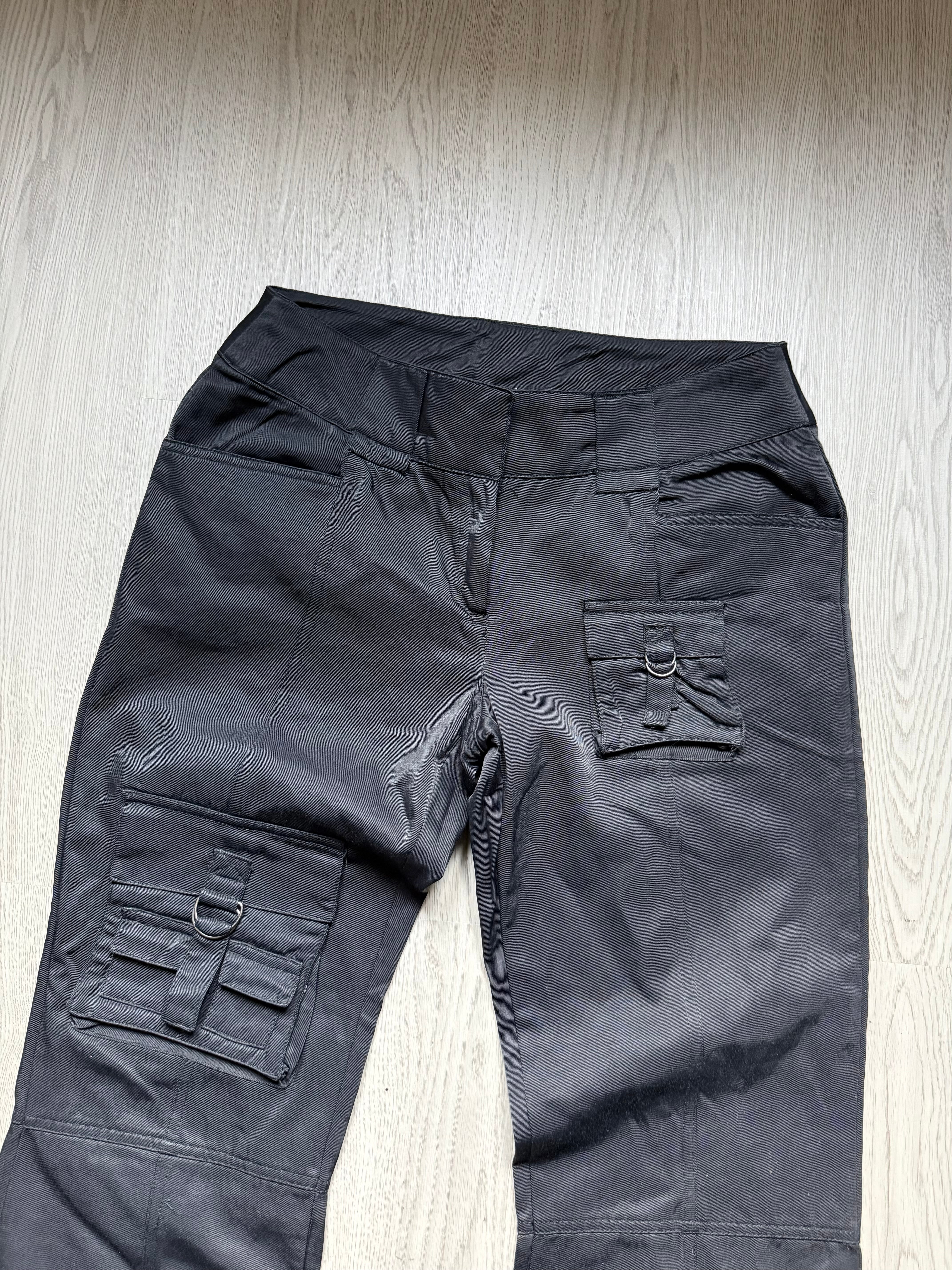 Black low waist cargo baggy pants (M)