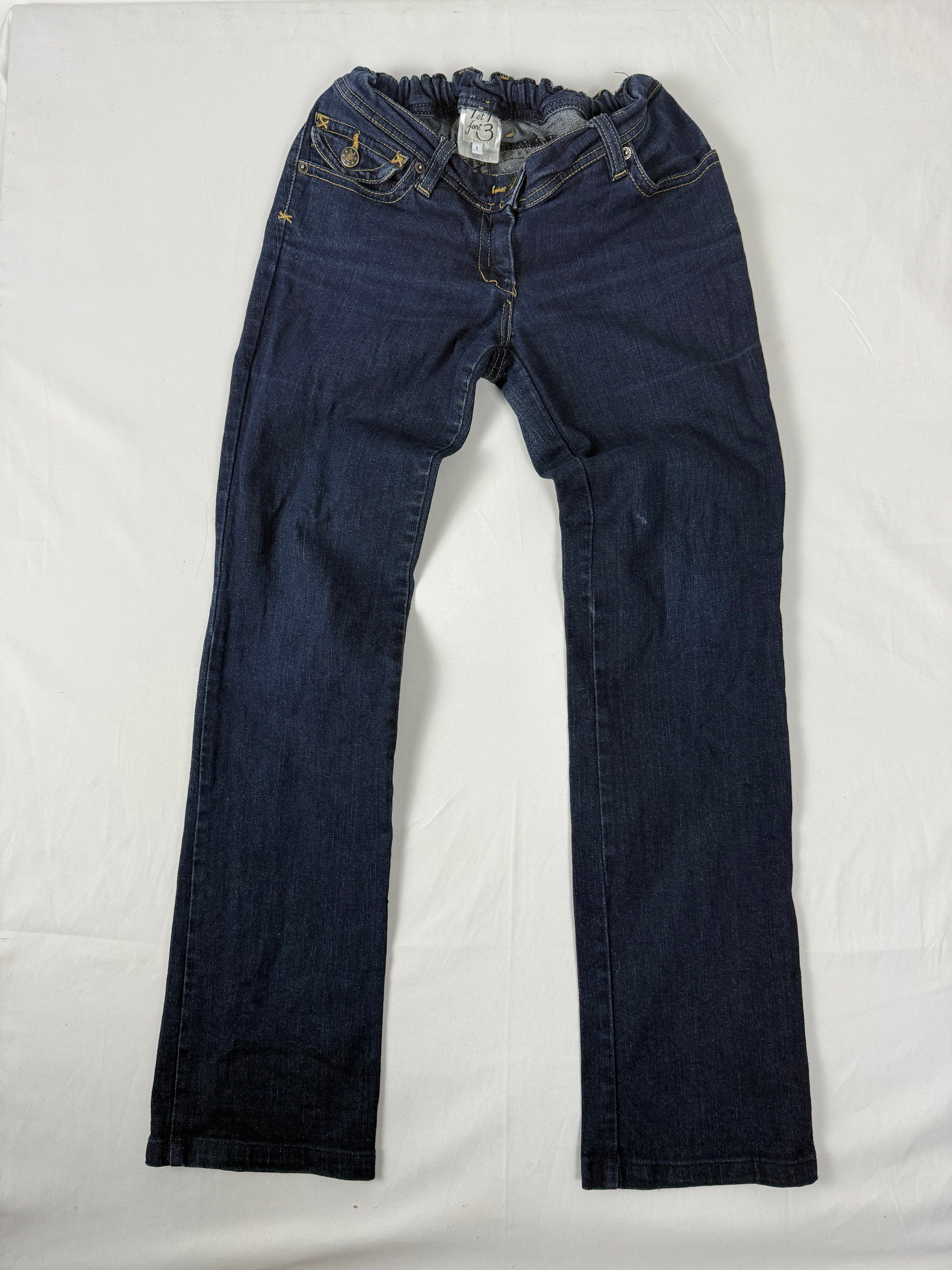 Blue navy stretchy low waist denim bootcut pants (S)