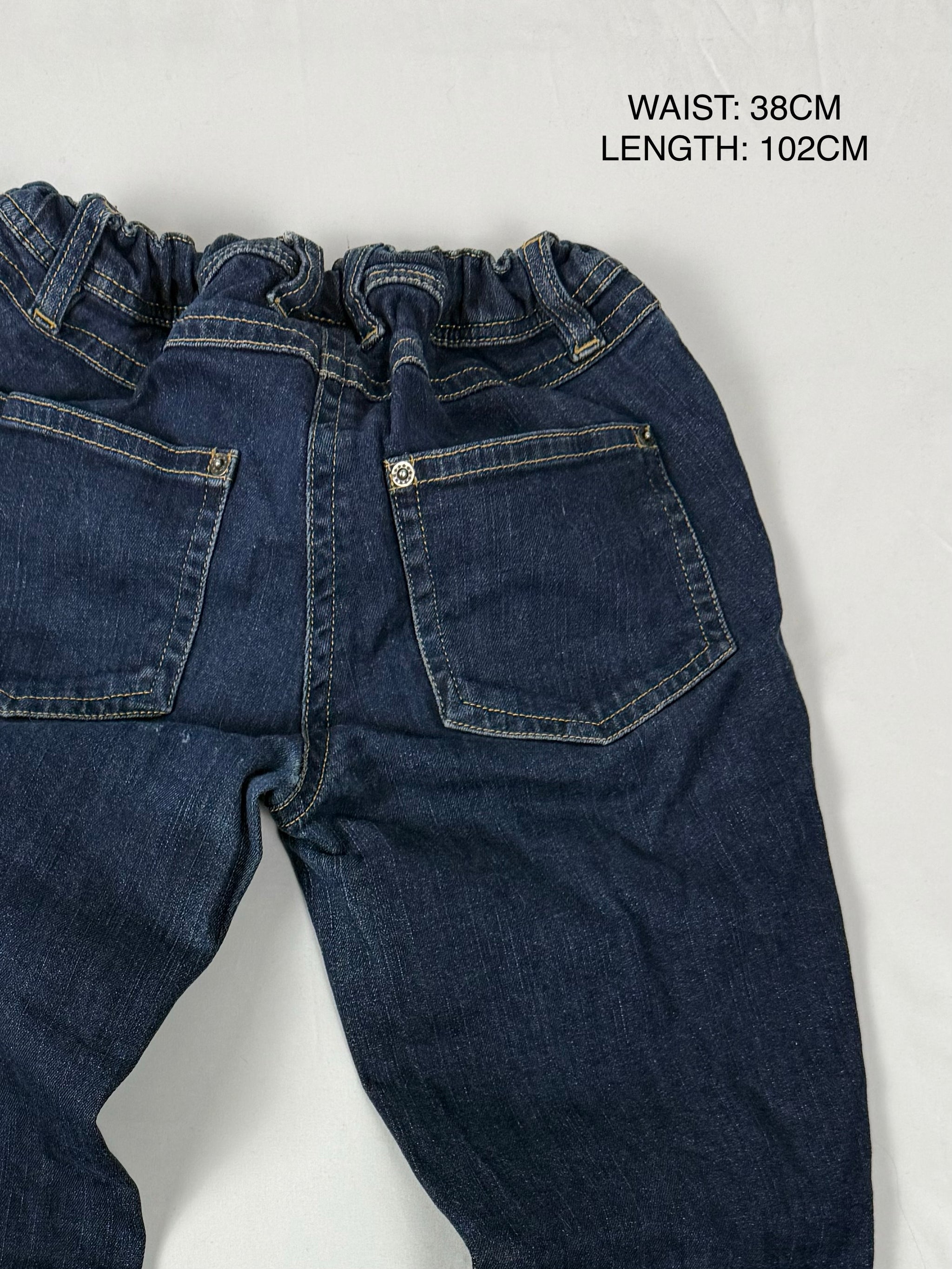 Blue navy stretchy low waist denim bootcut pants (S)