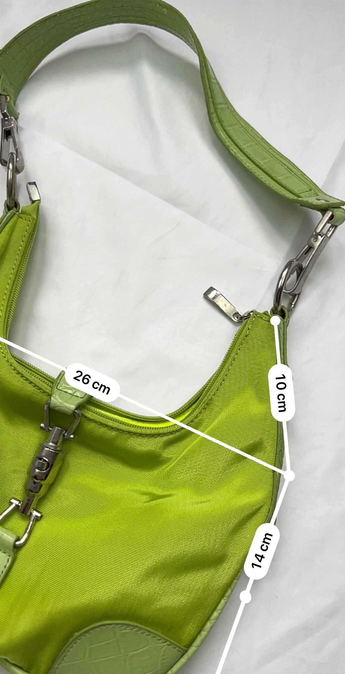 Green besace shoulder bag
