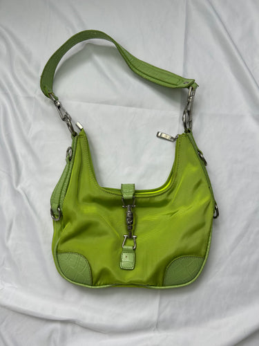 Green besace shoulder bag