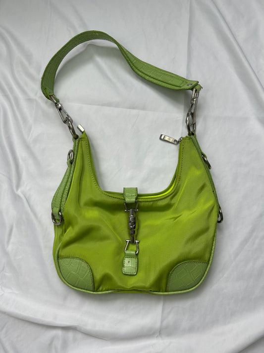 Green besace shoulder bag