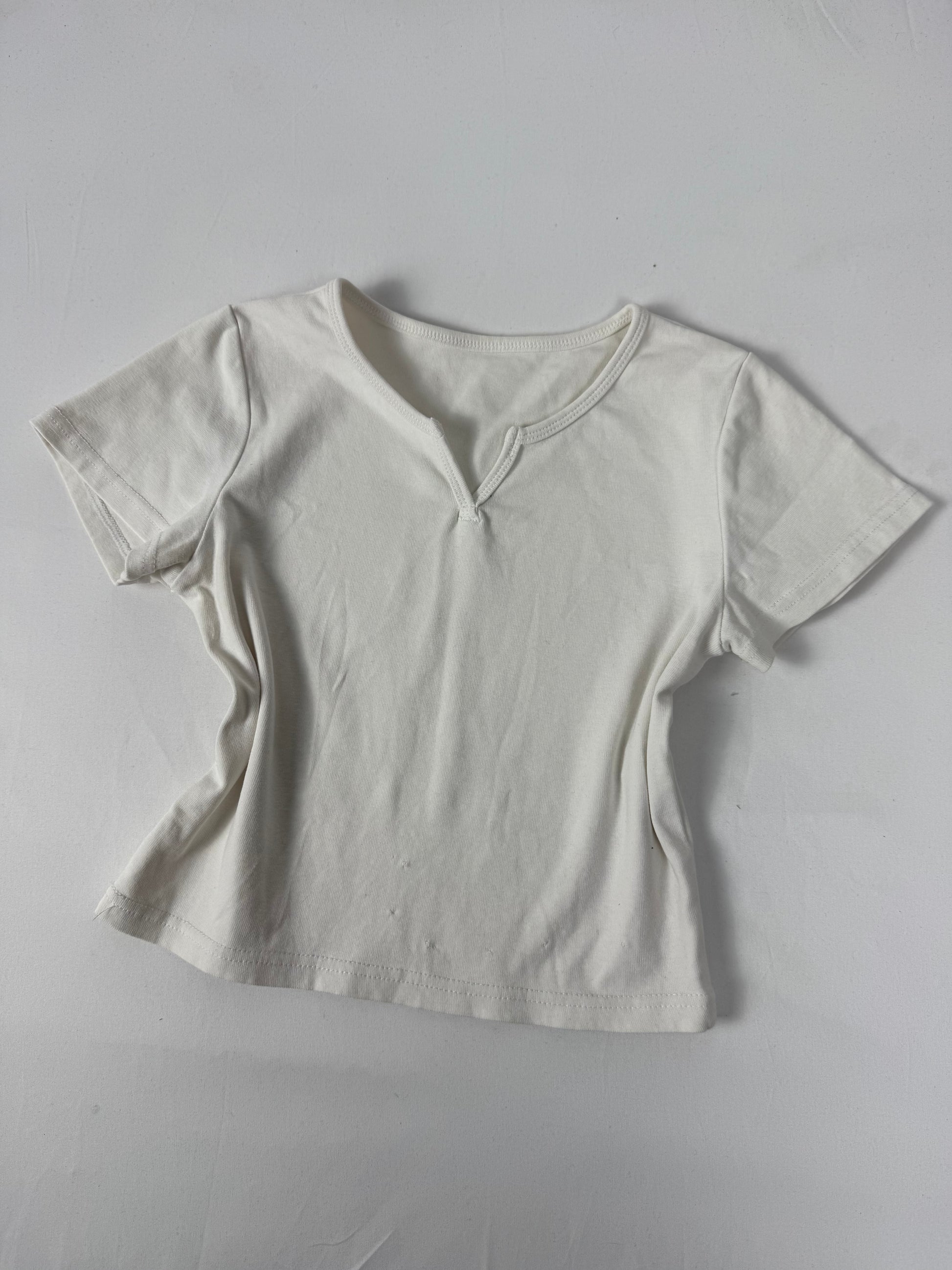 White cotton tight fit tee (XS)