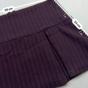Purple low rise pleated mini skirt (M)