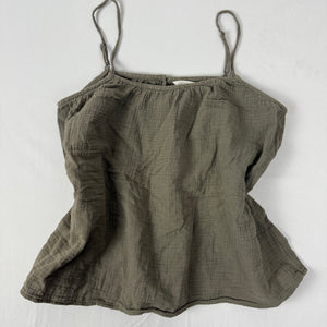 Khaki 100% cotton cami top (XS/S)