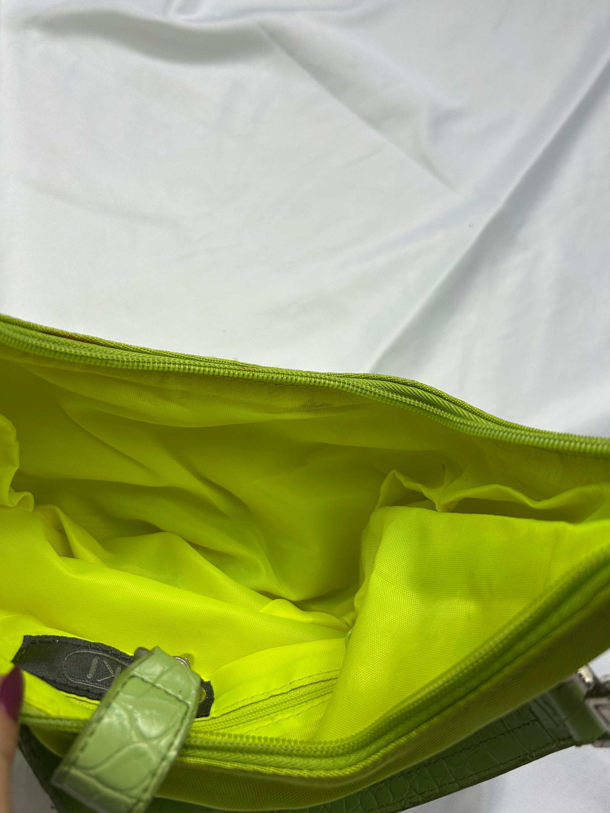 Green besace shoulder bag
