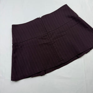 Purple low rise pleated mini skirt (M)
