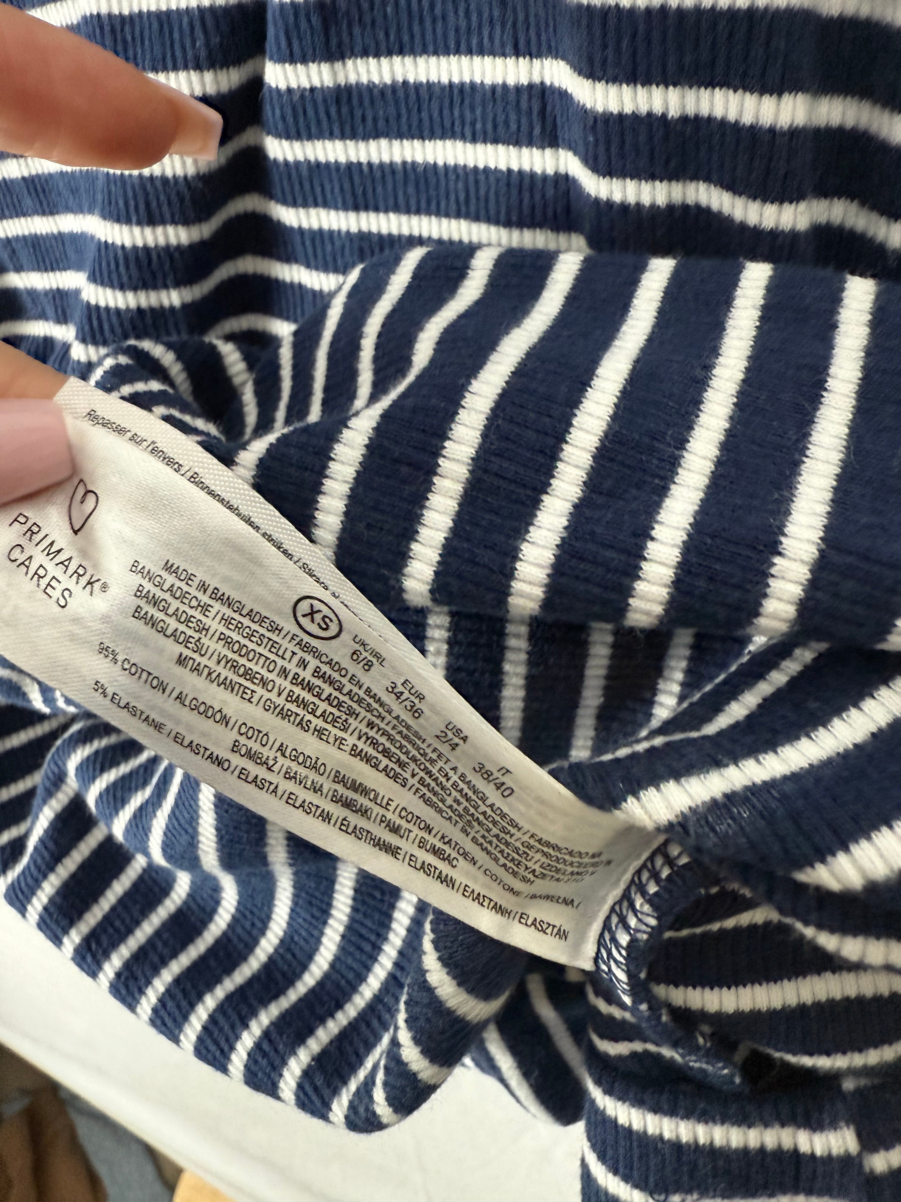 Navy striped cotton polo dress (XS)