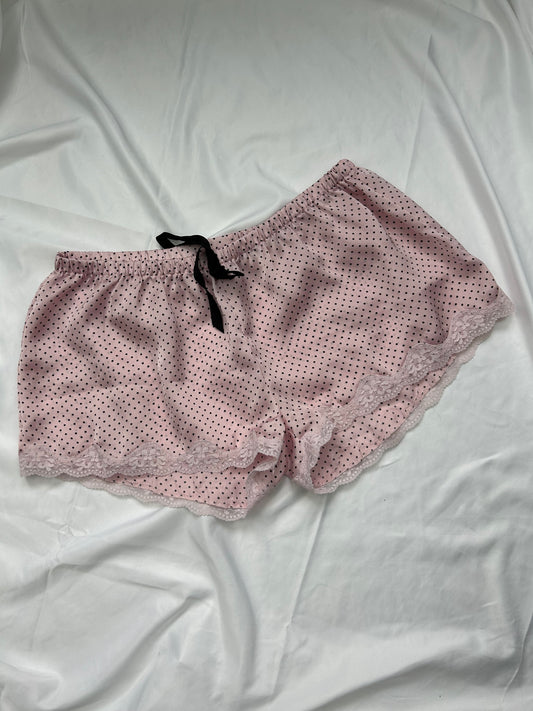 Satin low rise lingerie mini shorty (M)