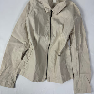 Beige cotton zip up biker jacket (M)