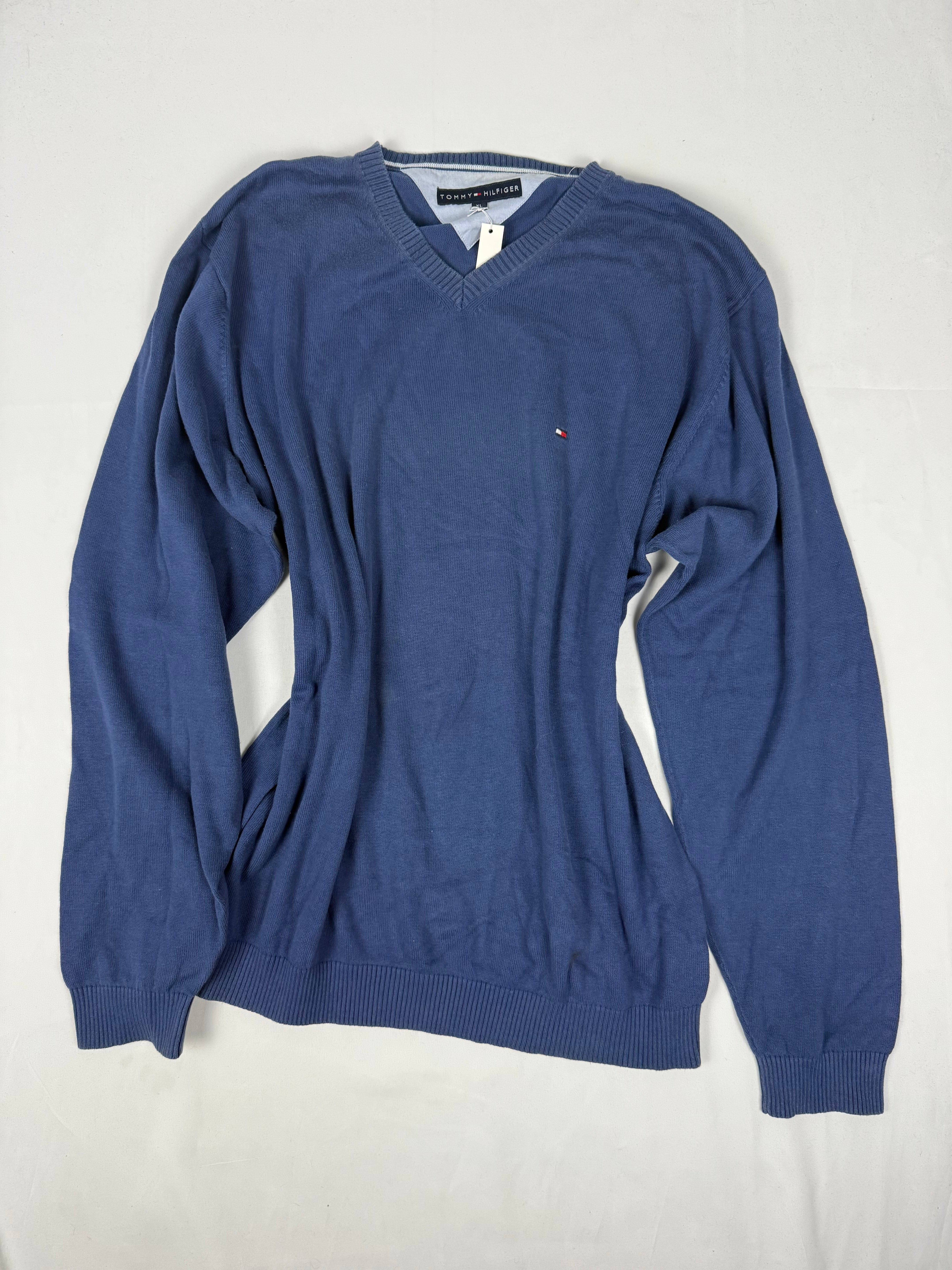 Blue 100% cotton 90s jumper (XL)
