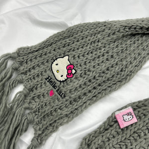 Grey knitted scarf
