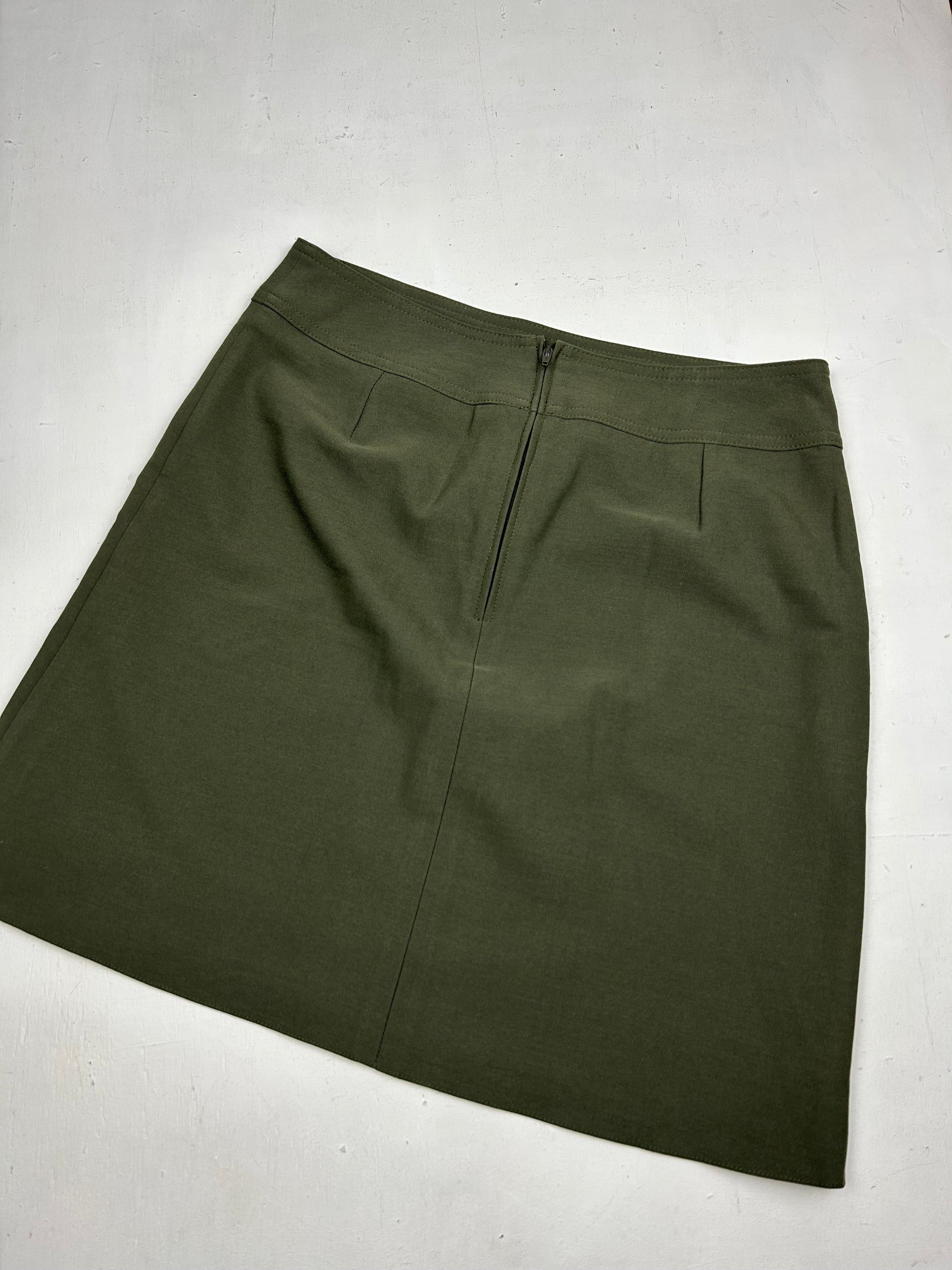 Khaki office mid skirt (S/M)
