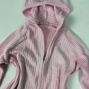 Baby pink ribbed tight fit hooded jumper (S/M)