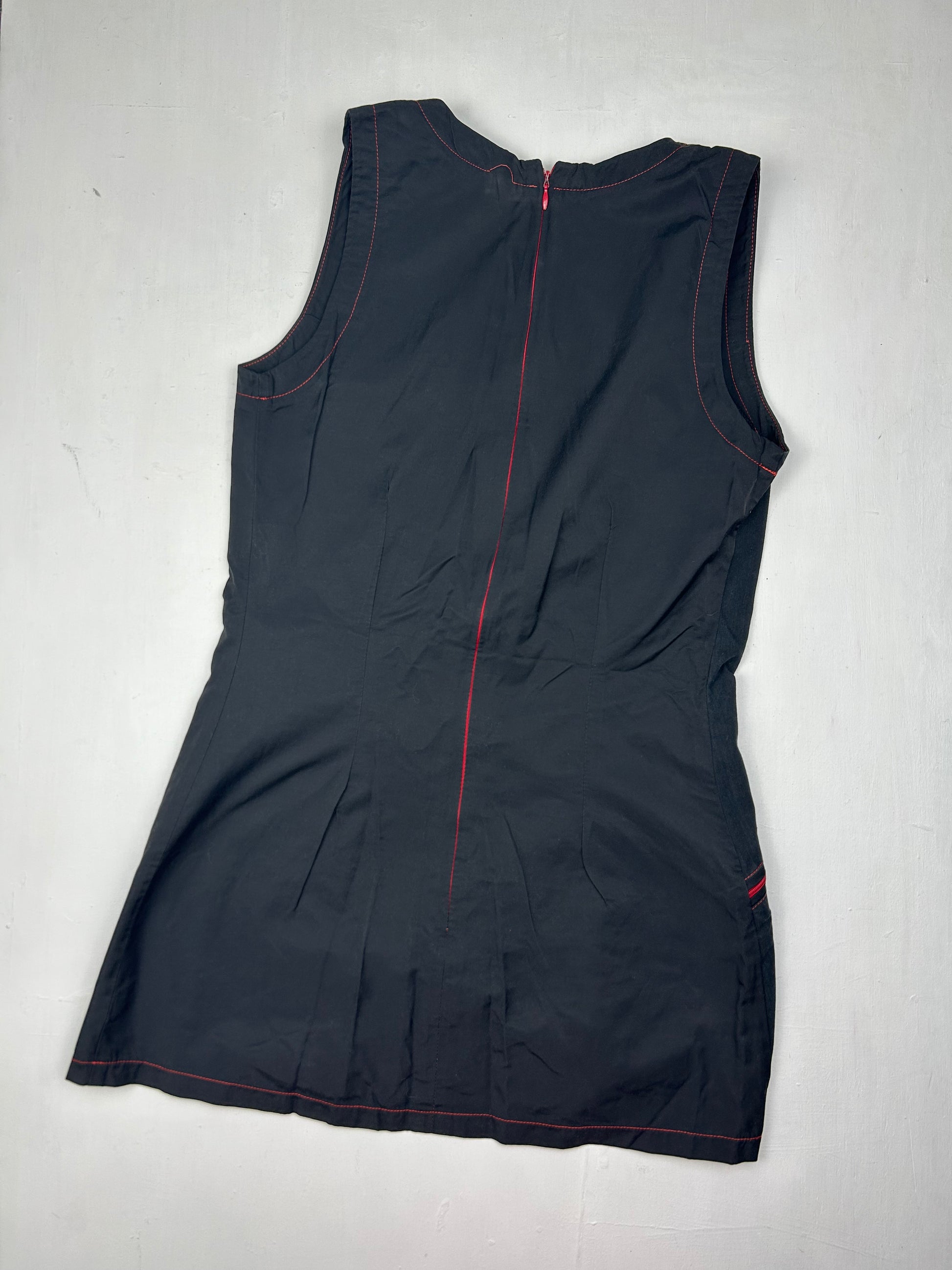 Black ruched mini dress / top (S)