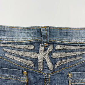 Blue denim low rise mini skirt (S)