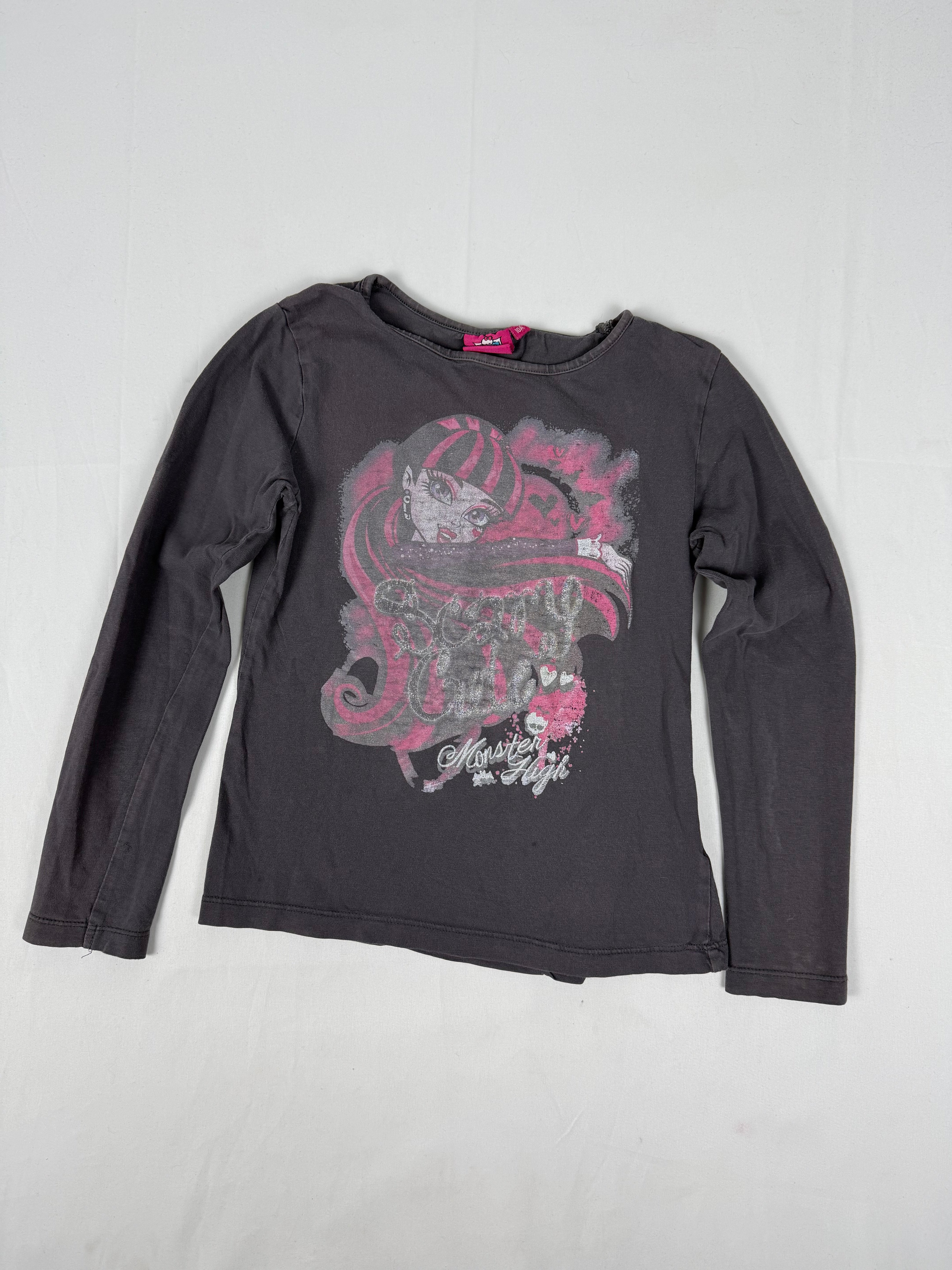 Grey graphic long sleeves top (XS)
