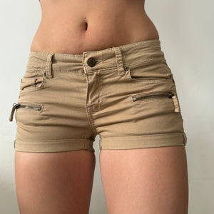 Beige utility low rise mini short (S)