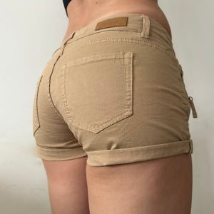 Beige utility low rise mini short (S)