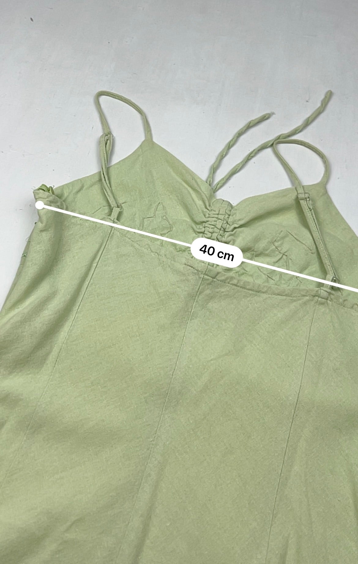 Green 100% cotton ruched maxi dress (M/L)