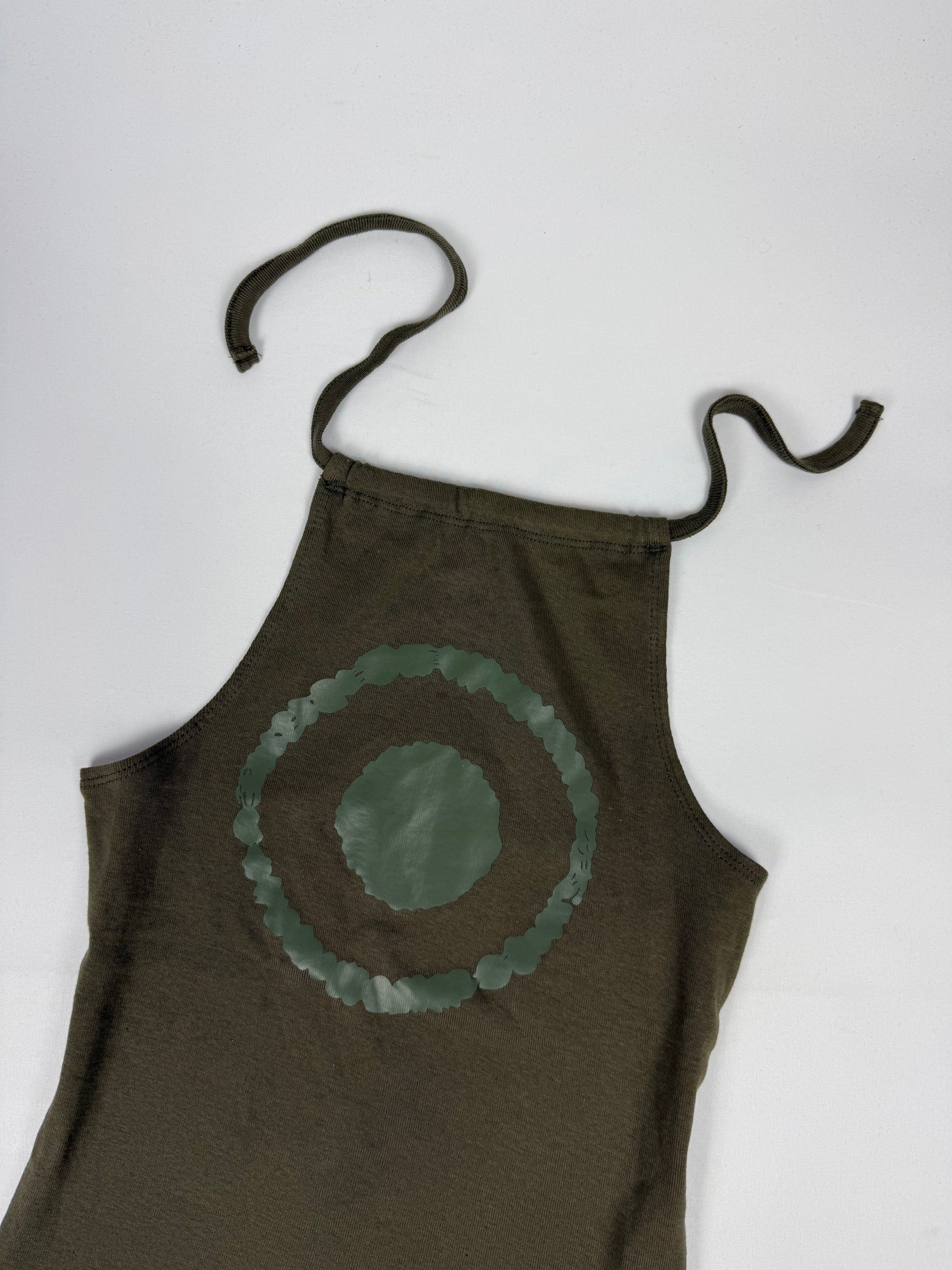 Khaki cotton halter top (S)