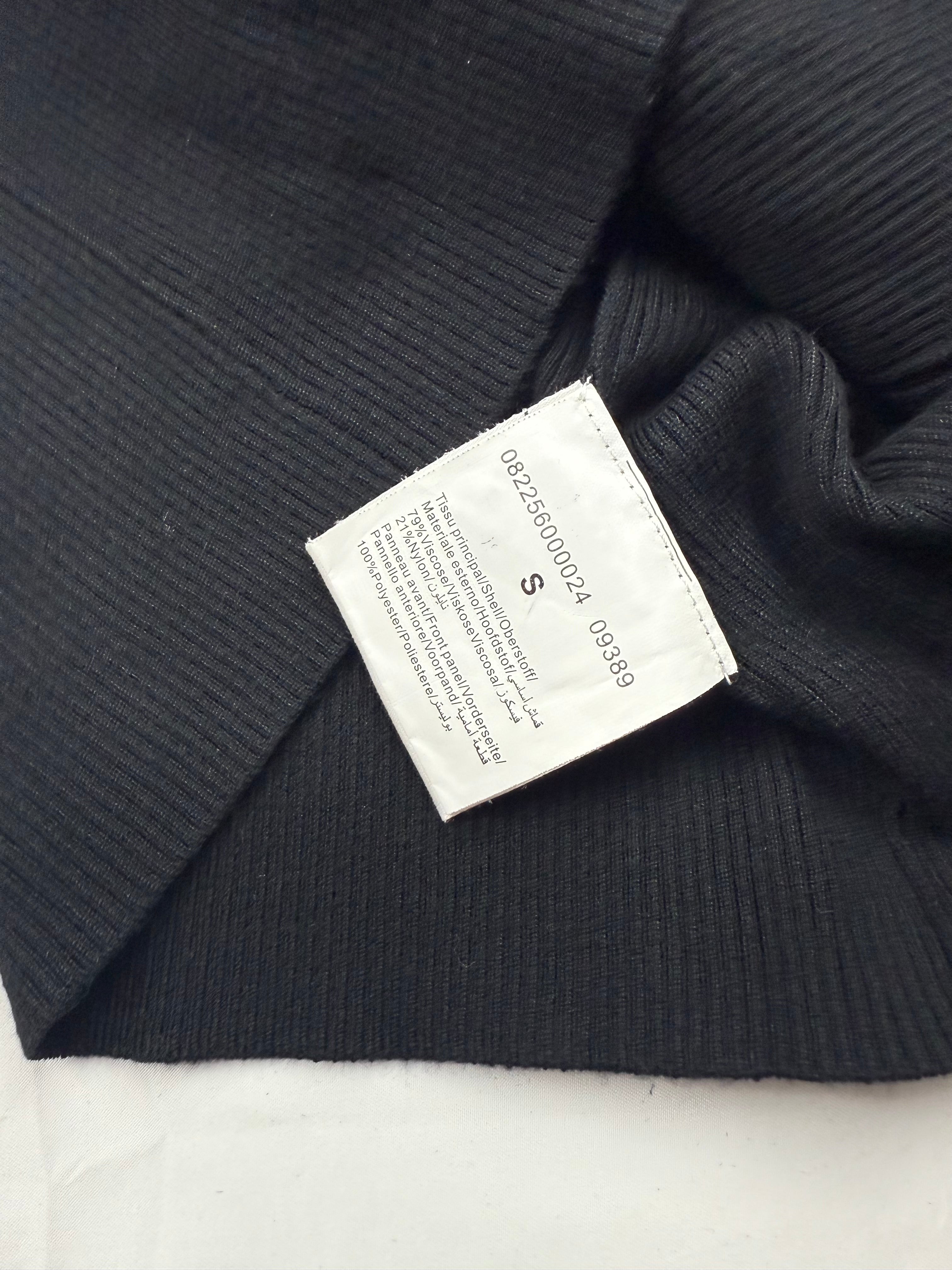 Black golden velvet zip up tight fit jacket (S)