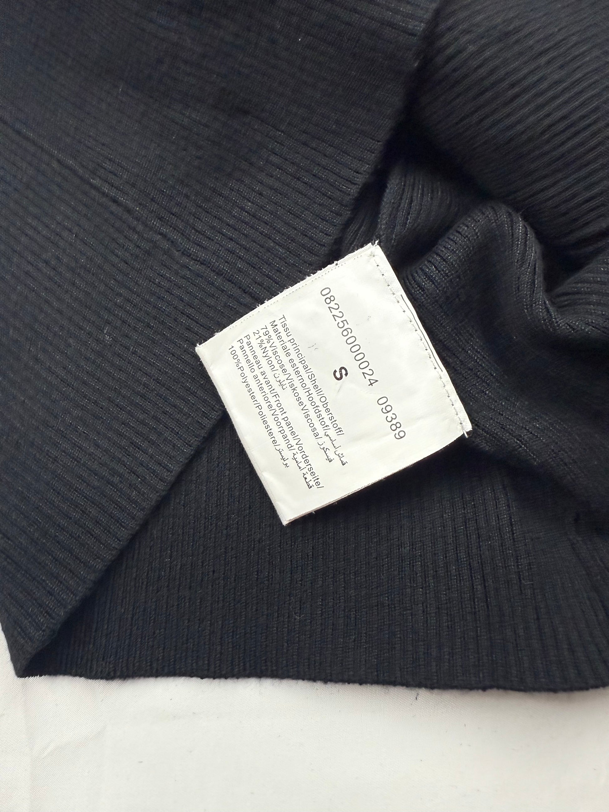 Black golden velvet zip up tight fit jacket (S)