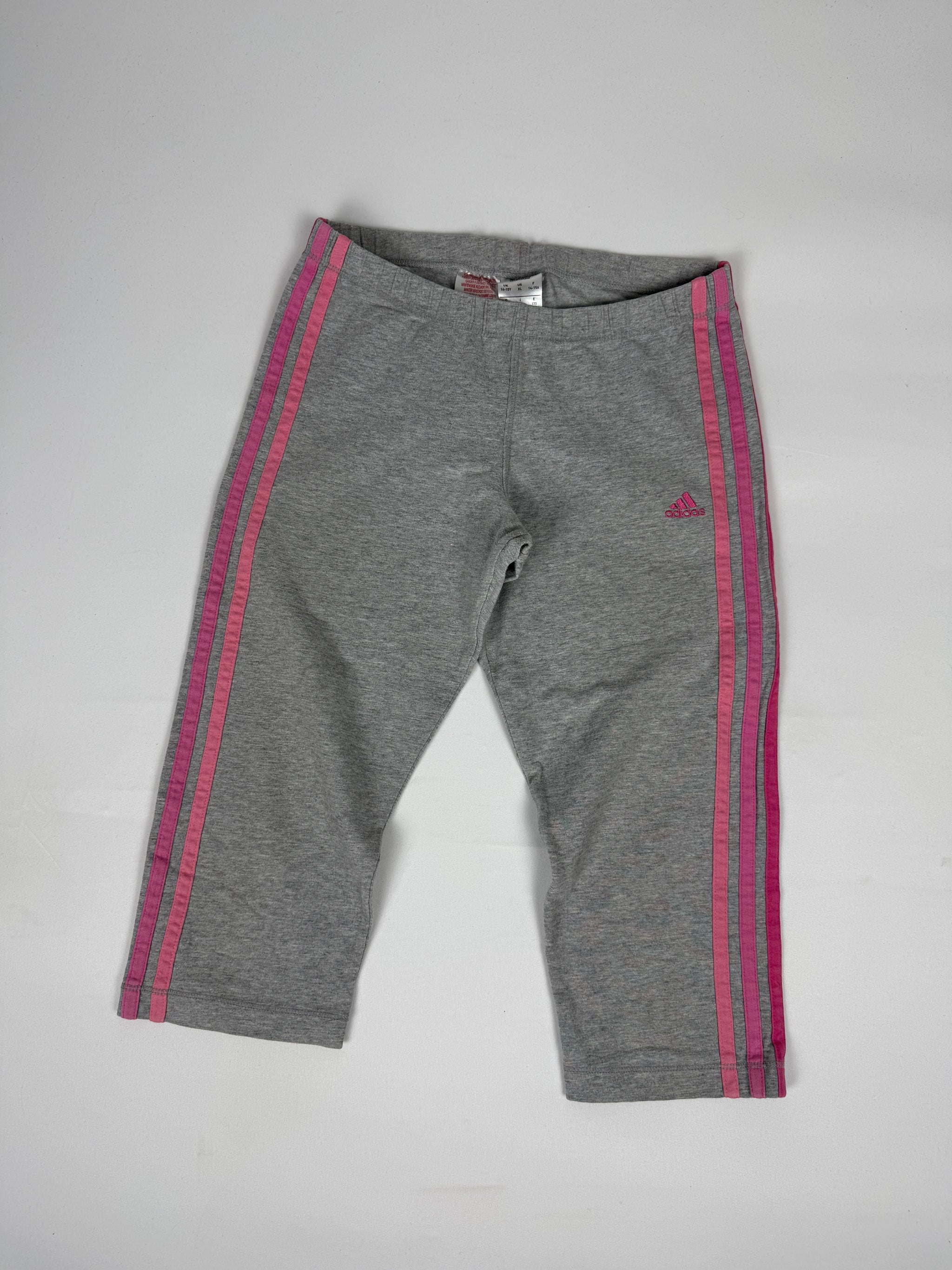 Grey & pink cotton activewear capri pants (S)