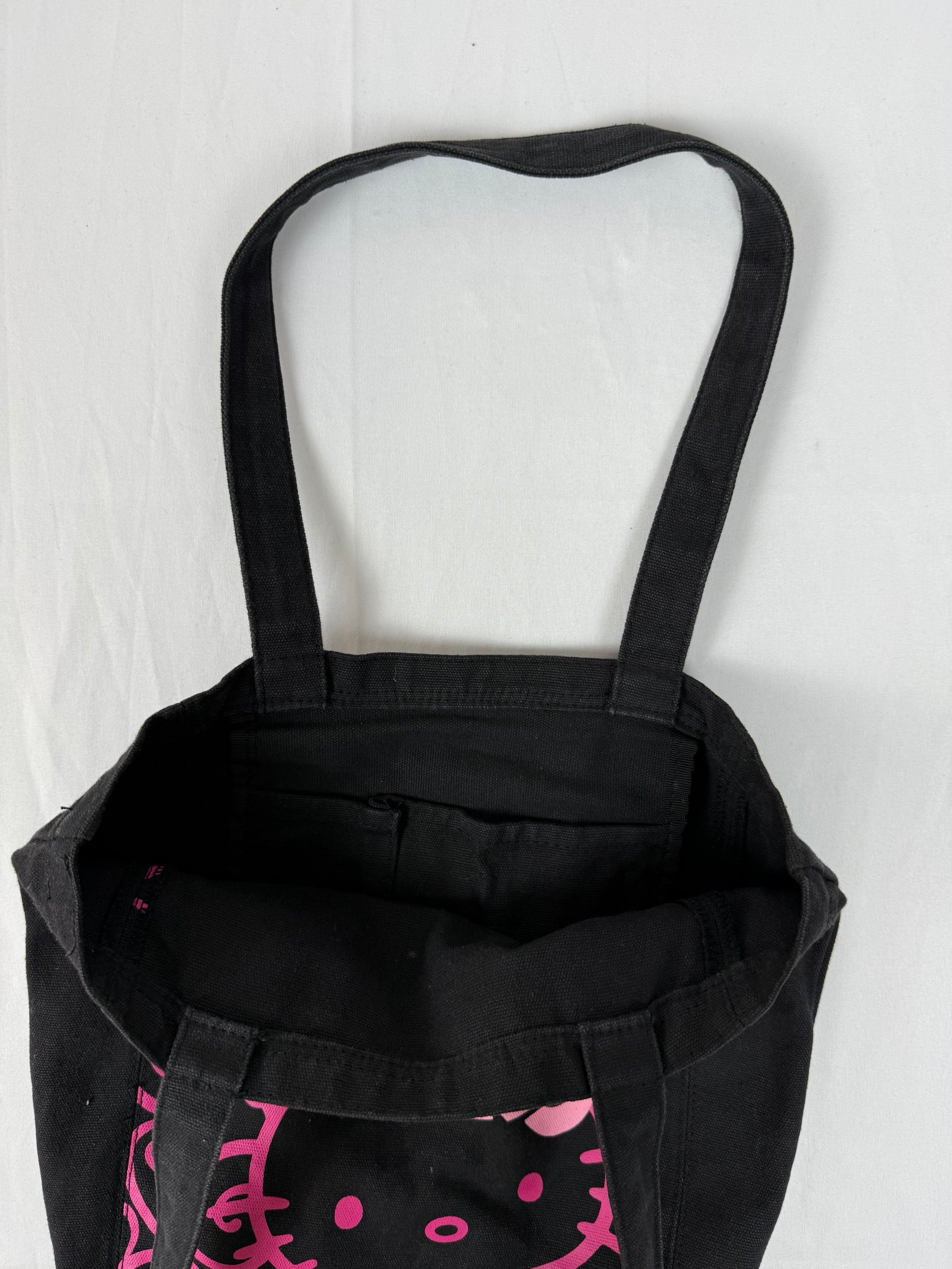 Black & pink cotton uni bag (32x34 cm)