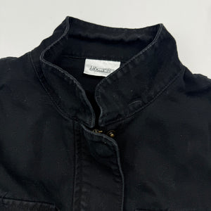 Black cotton zip up biker jacket (XS/S)
