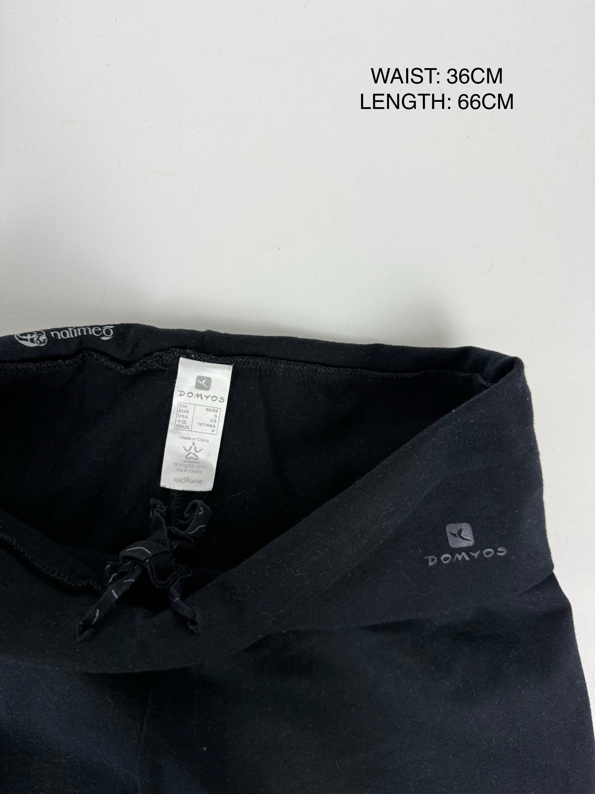 Black activewear cotton capri pants (S)