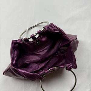Purple metallic night out hoops mini bag (25x11cm)