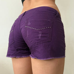 Purple denim low rise mini short (S/M)