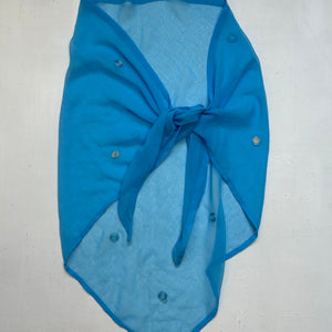 Blue mesh see through tie up beachwear pareo  (One size)