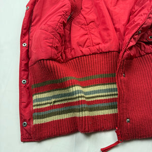 Red puffer tight fit sleeveless jacket (S)