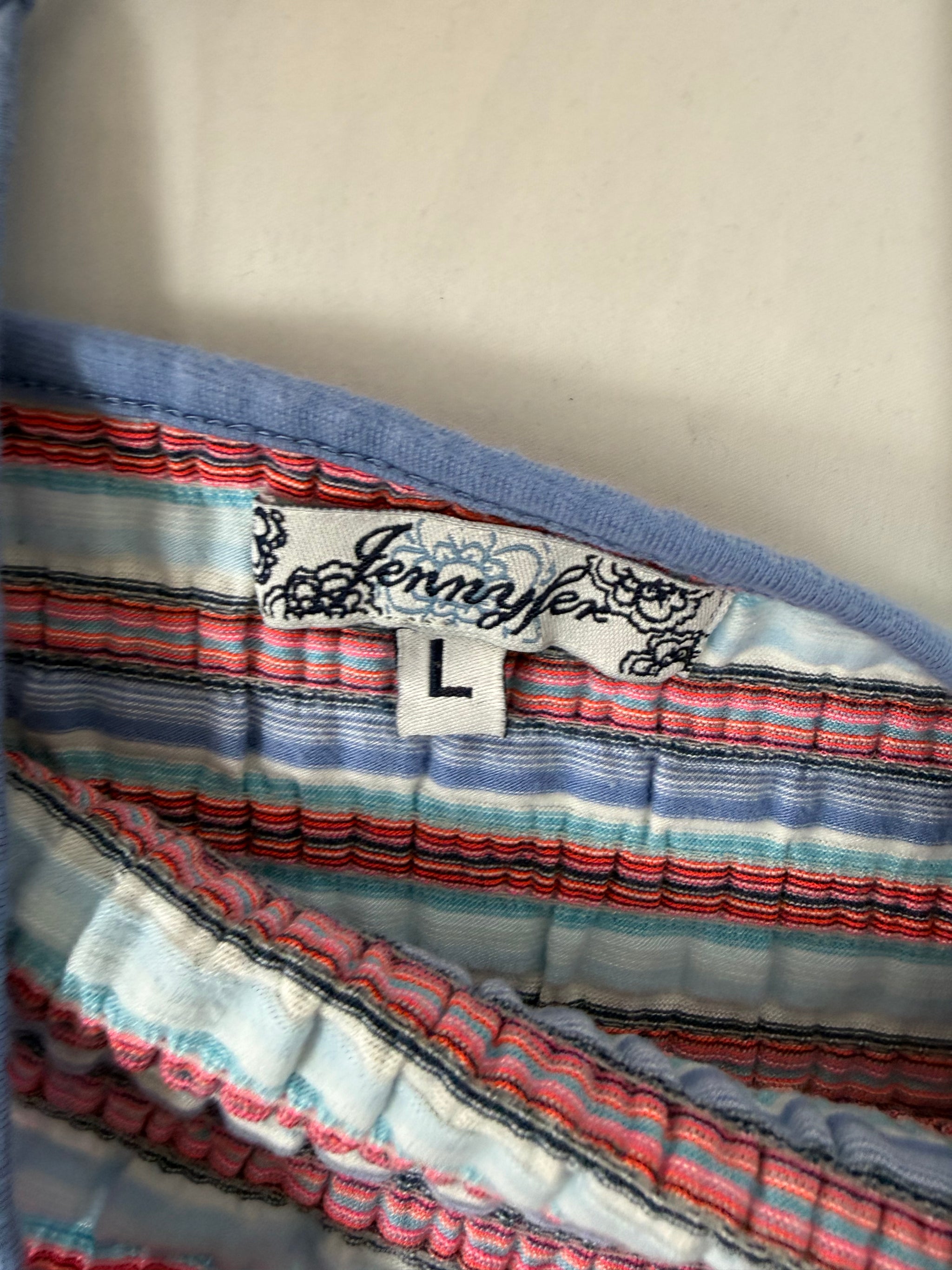 Blue striped halter top (L)