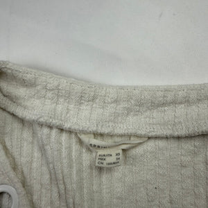 White V neck ribbed jumper (S/M)