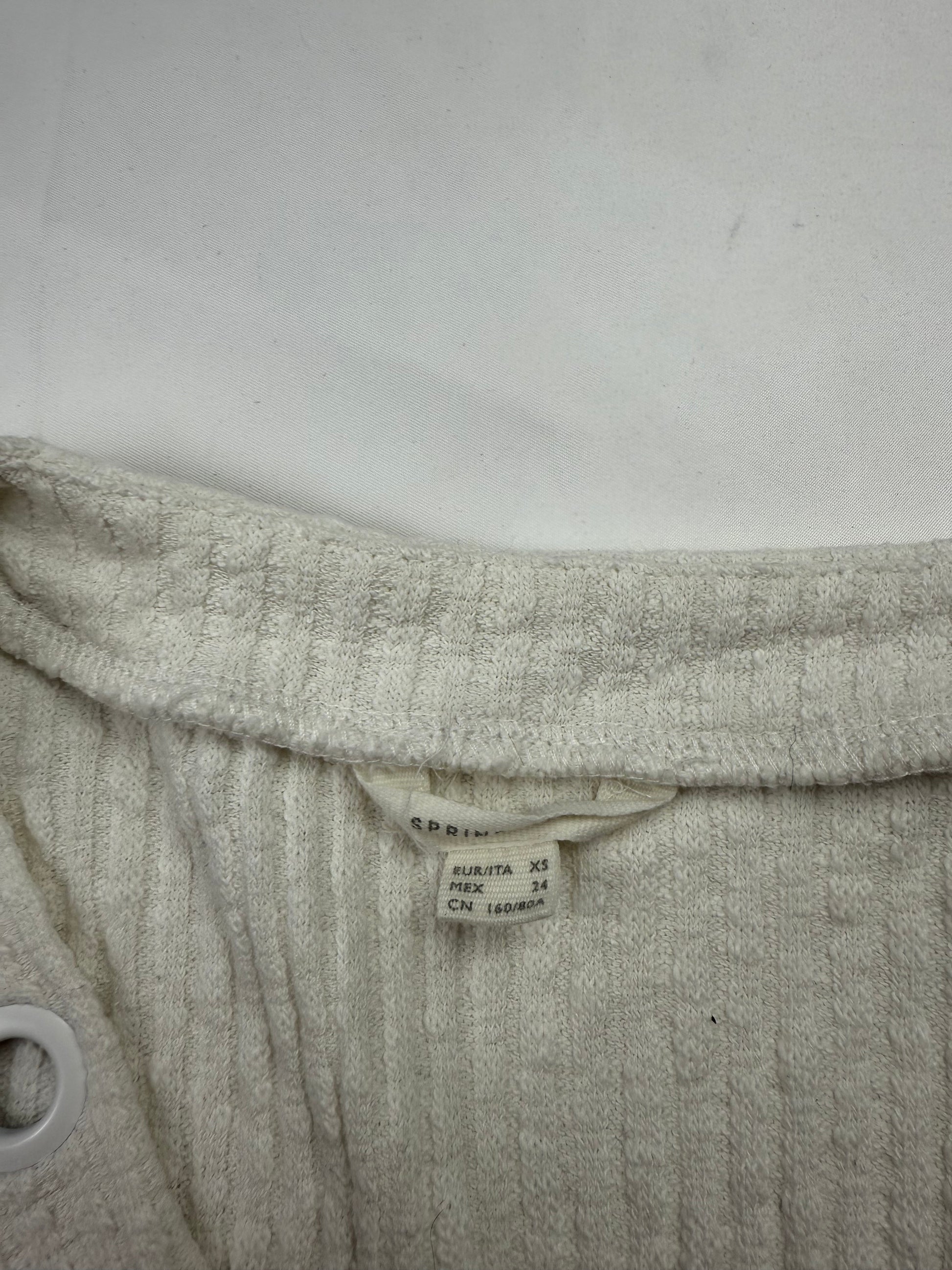 White V neck ribbed jumper (S/M)