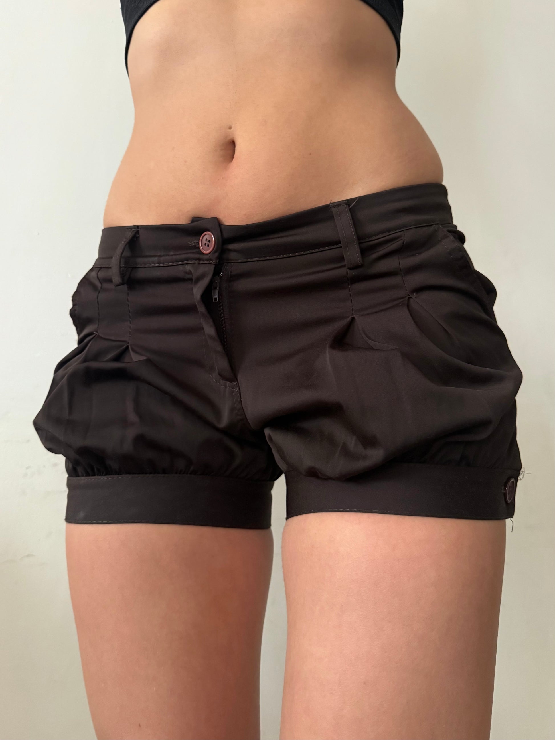 Brown low rise office mini short (S)
