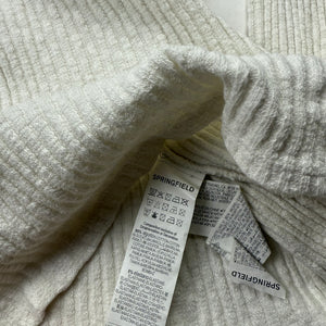 White V neck ribbed jumper (S/M)