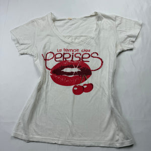 White logo cotton tee (S)